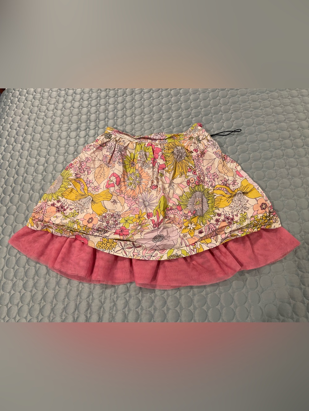 Vintage Liberty of London for Target Floral Mini Skirt Pink Ruffle Hem Sz Small